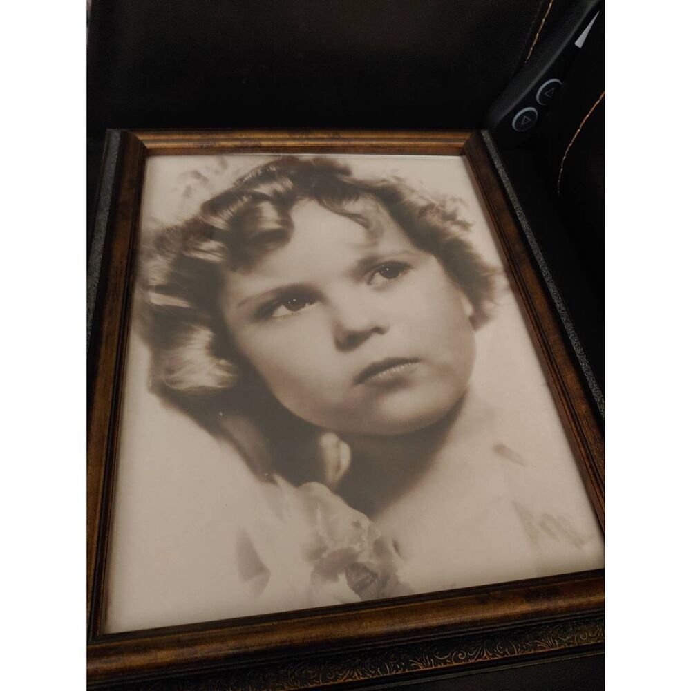 Shirley Temple Framed Thick Paper/ Cardboard Photograph
